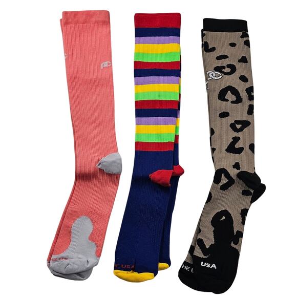 Pro compression socks lot of 3 recovery diabetic nursing 20-30mmhg NWOT USA made - Picture 2 of 3